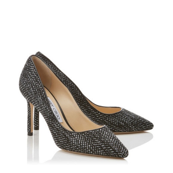 Jimmy Choo Shoes - Jimmy Choo Romy 85 black/white tweed